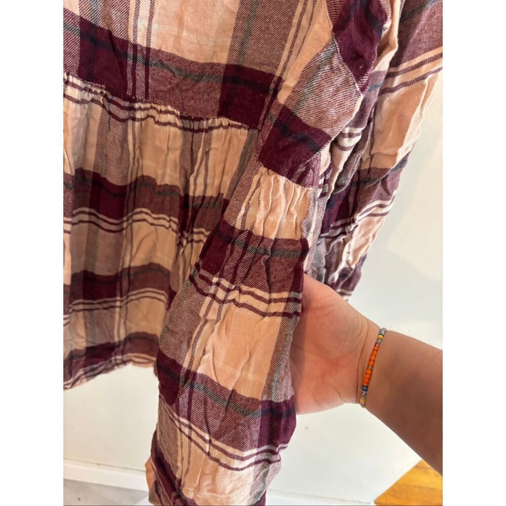 Lane Bryant V Neck Plaid Flannel Long Sleeve Women SZ 22/24 - Picture 3 of 7